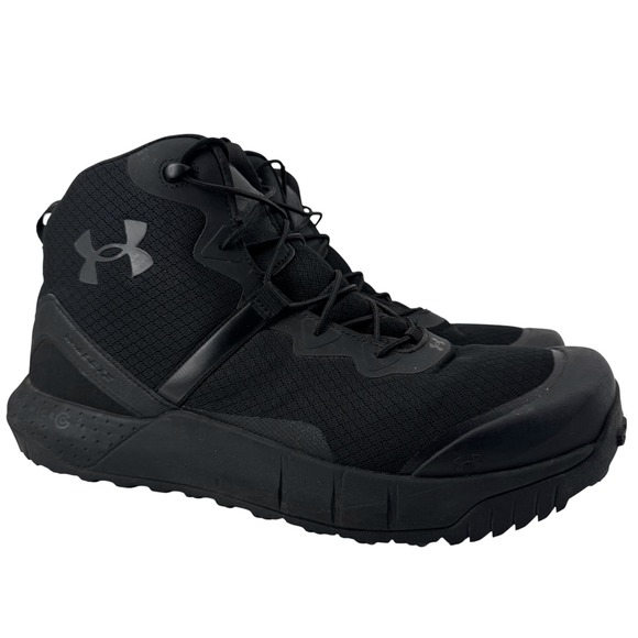Under Armour Valsetz Micro Tactical Boots Mens 15 Black Side Zip Slip Resistant main image 4